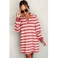 thumbnail image 3 of Chic Striped Mini Dress: Long Sleeve, Loose Fit, Perfect for Fall & Winter | [ZhiHiMeRi] | (US 8-10)M, 3 of 12