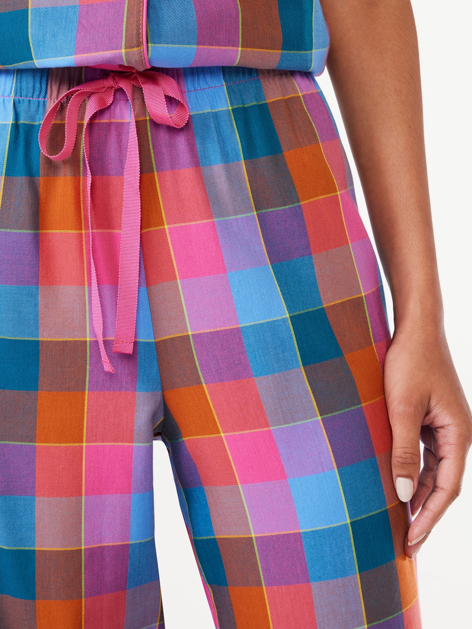Joyspun Women's Woven Cropped Pajama Pants, Sizes S to 3X