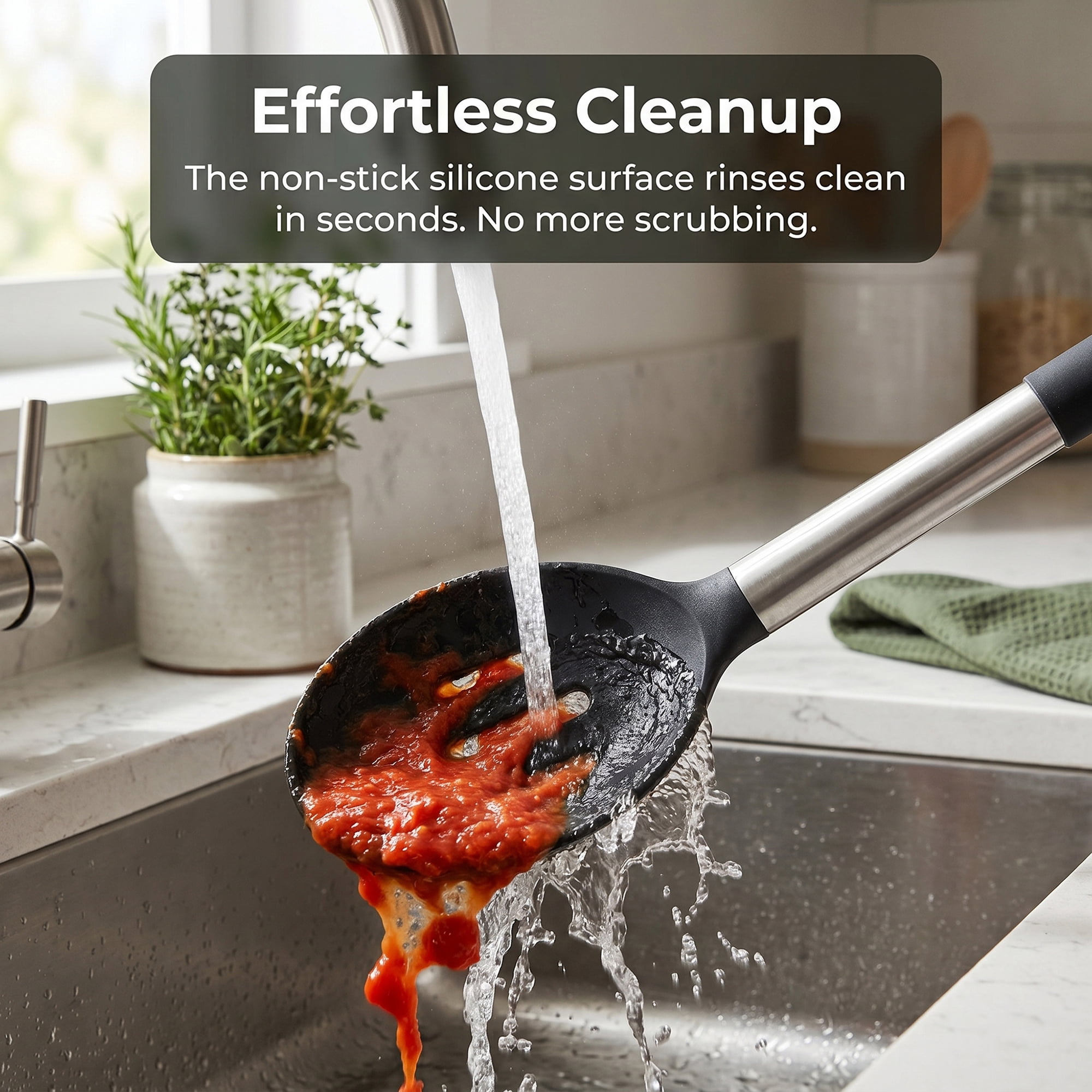 Unique Bargains 3Pcs Silicone Non Stick Cookware Cooking Utensil Set Black