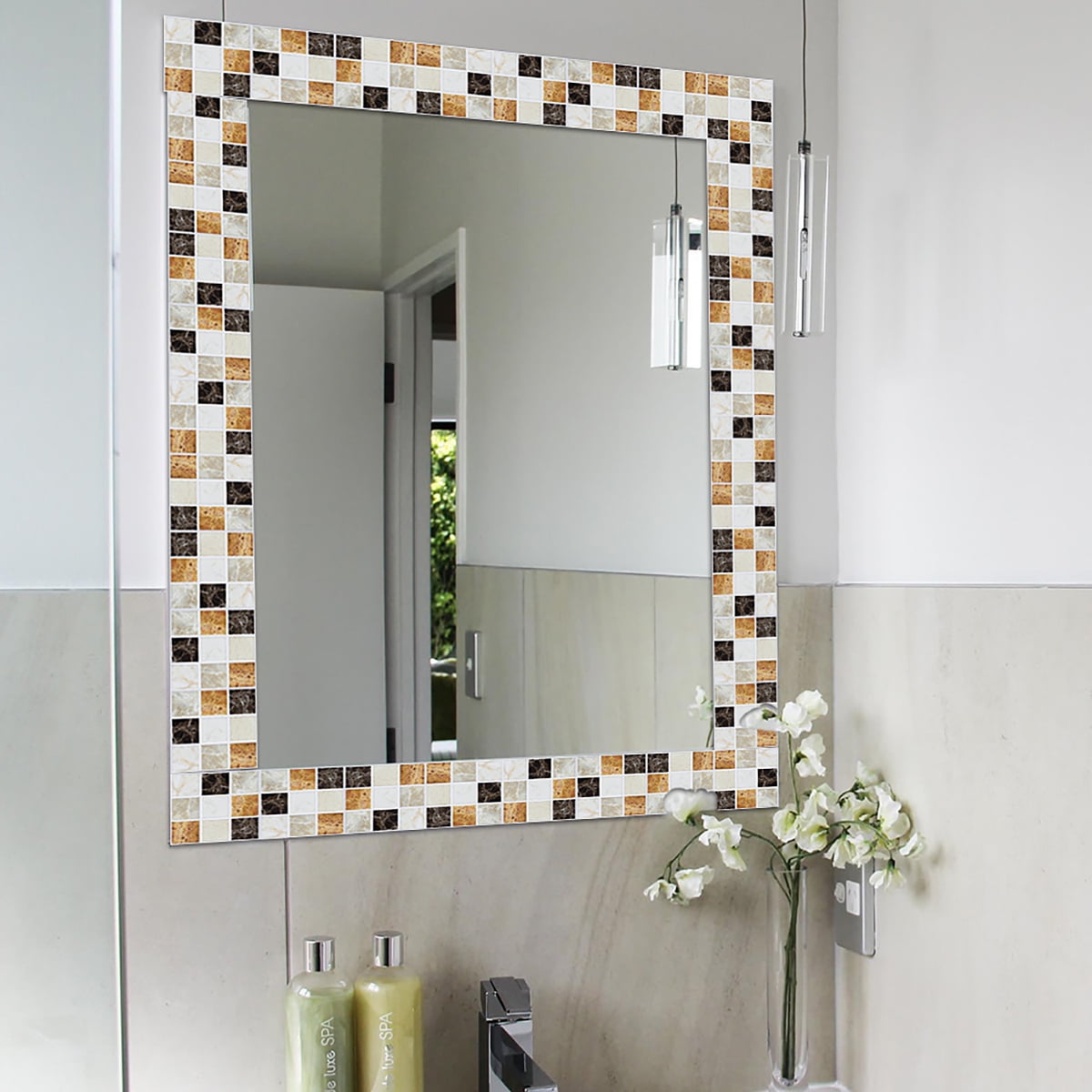 180 Pack Kitchen Bathroom Tile Stickers Mosaic Sticker Self-adhesive Wall Decor