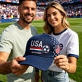 thumbnail image 3 of Cevemin USA 2026 Patriotic Flag Soccer Baseball Cap, Adjustable Sport Printed Sun Hat for Men Women Football Sports Fans Daily Outdoor Wear, 3 of 5