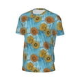 thumbnail image 6 of Wukai Sunflowers Print Men's Short-Sleeved Mesh T-Shirt,Quick-Dry Short Sleeve Workout T-Shirt-X-Large, 6 of 8
