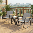 thumbnail image 2 of Aiho 3-Piece Outdoor Rocking Patio Set with Coffee Table, for Porch, Garden, Backyard - Grey, 2 of 7