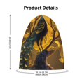 thumbnail image 4 of Honeii Elegant Gold Leaf Peacock Print Kids Knit Beanie Watch Hat ,Knit Cap for Boys and Girls, 4 of 7