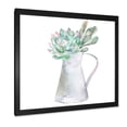 thumbnail image 2 of Designart 'Succulent Home Plant In Jug' Traditional Framed Art Print, 2 of 4