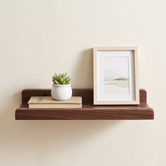 Solid Wood Floating Wall Shelves, Load-Bearing Decorative Storage Racks for Living Room, Bedroom, Office, Kitchen and Entryway Organization