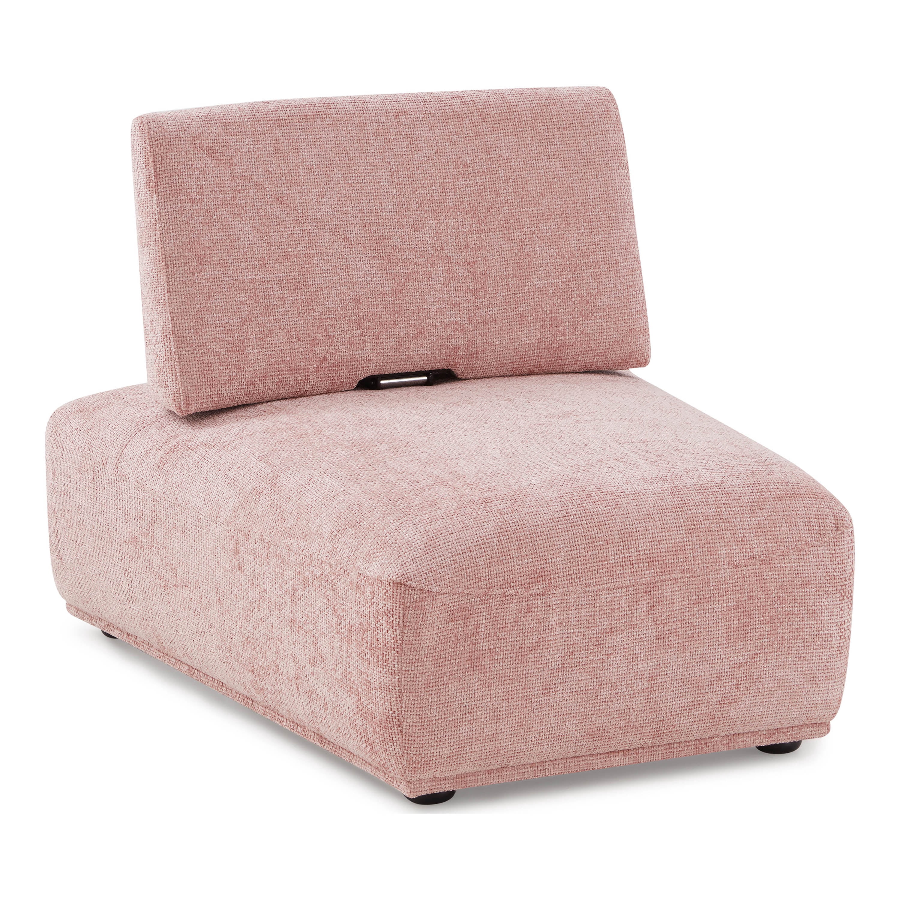 Furniture of America Tatiana Modern Fabric Modular Curved Armless Indoor Chair with Adjustable Backrest, Pink