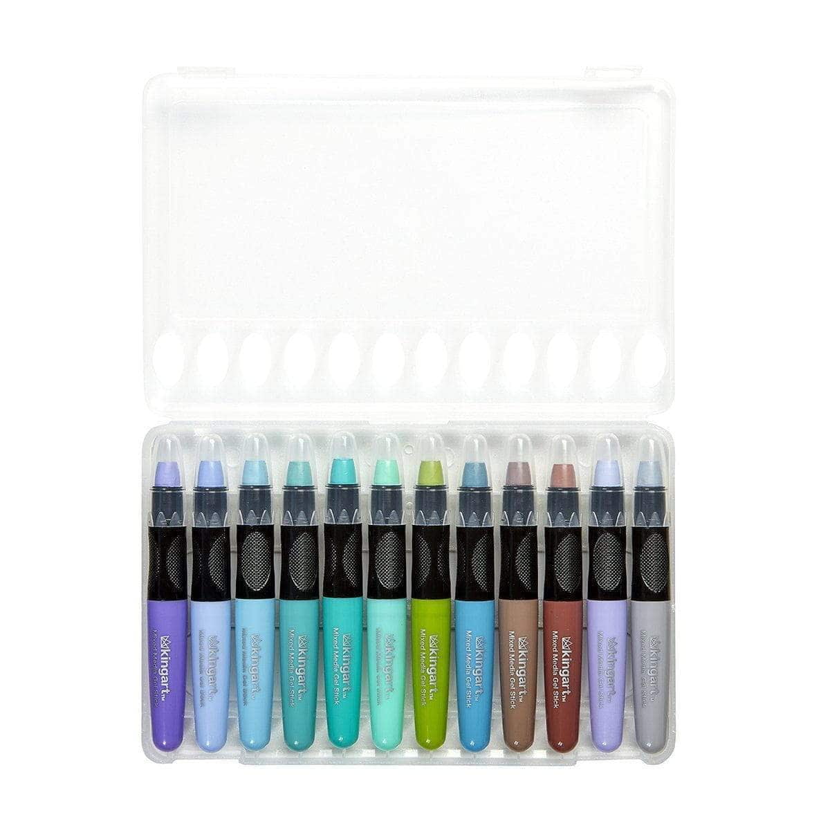 Kingart Gel Stick Artist Crayons, 24 Unique Pastel Colors, Smooth