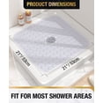 thumbnail image 2 of HITSLAM Shower Mat Non Slip,21x21 Bathtub Mat with Suction Cups and Drain Holes,Machine Washable Bathroom Shower Stall Floor Mat,Soft on Feet,Clear, 2 of 8
