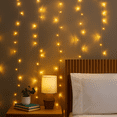 thumbnail image 3 of Mainstays 96-Count LED Curtain Lights with Warm White Bulbs, 6 Strands, 5 ft Drop, Plug-in, Holiday Lighting, 3 of 5
