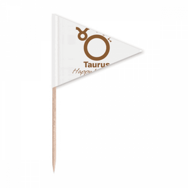 Constellation Destin Anniversaire Célébration Taureau Cure-Dent Triangle Toppers de Cupcake Drapeau