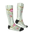 thumbnail image 3 of Balery Vintage Wood Background With Floral Fun Novelty Socks Men'S Women'S Crew Socks Funny Crazy Novelty Socks Quirky And Cool Socks, 3 of 9