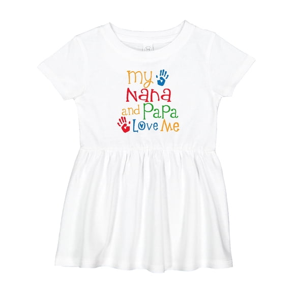 Inktastic My Nana and Papa Love Me Girls Baby Dress