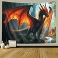 thumbnail image 3 of Cool Dragon Tapestry, Medieval Fantasy Forest Dragon Tapestry for Bedroom, Hippie Art Men Boys Tapestry Wall Hanging for Living Room College Dorm Decor,90x70IN, 3 of 5