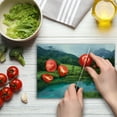 thumbnail image 3 of Landscape Cutting Board, Photo of Zelenci Pond near Kranjska Gora in Slovenia Idyllic View Scenic Scenery, Decorative Tempered Glass Cutting and Serving Board, Small Size, Green Aqua, by Ambesonne, 3 of 5
