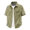 thumbnail image 2 of Kalauyu Short Sleeve Button Down Shirts for Men Turn Down Collar with Chest Pocket Lightweight Quick Dry Outdoor Work Shirts, 2 of 5