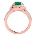 thumbnail image 3 of Mauli Jewels Rings for Women 1.60 Carat Diamond And Emerald Ring 4-prong 14k Rose Gold, 3 of 6