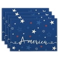 thumbnail image 5 of 4th of July Decorations, 4PC Placemats Independence Day Flag Placemats Home Kitchen Insulated Linen Western Placemats, 5 of 6