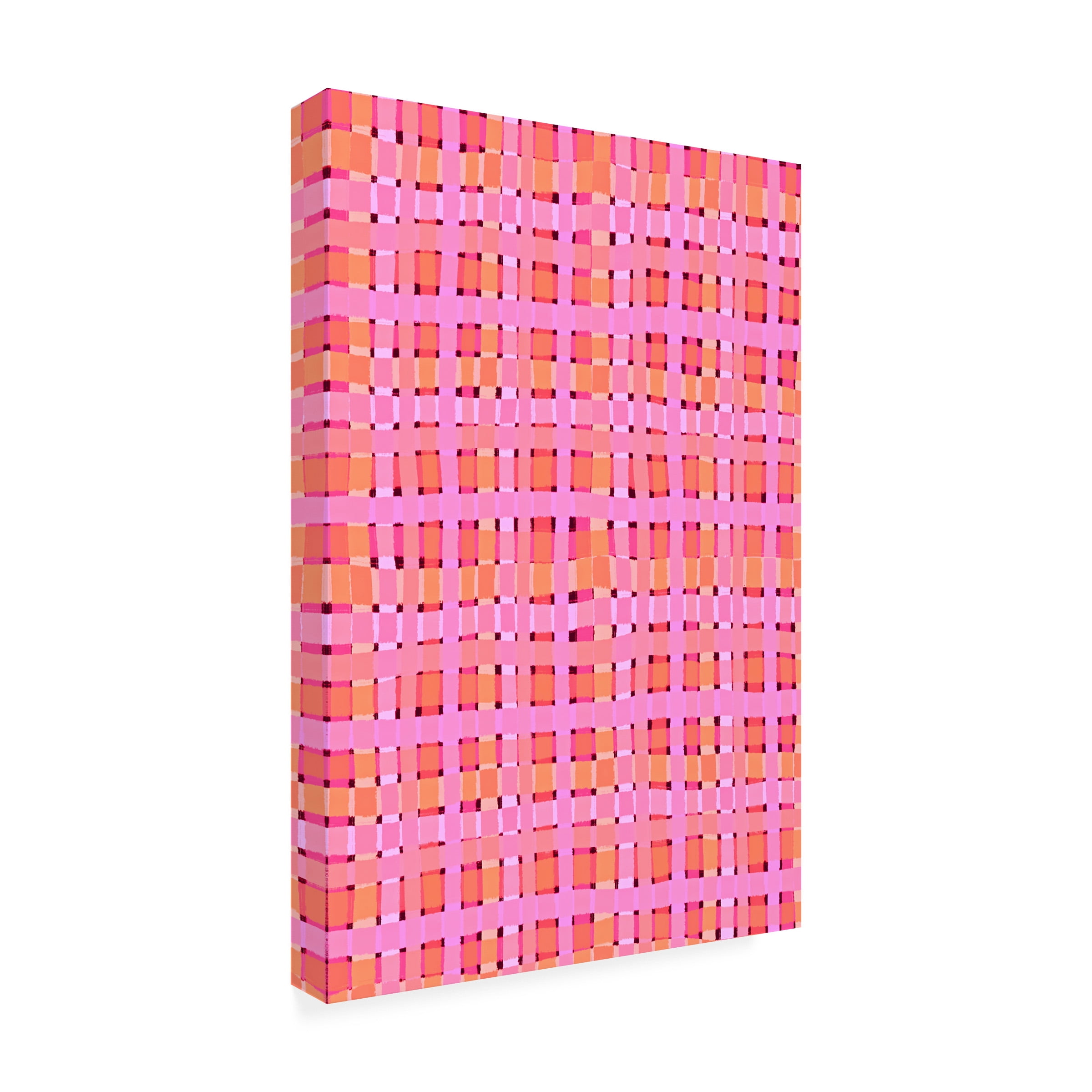 Treechild 'Pink Plaid' Canvas Art