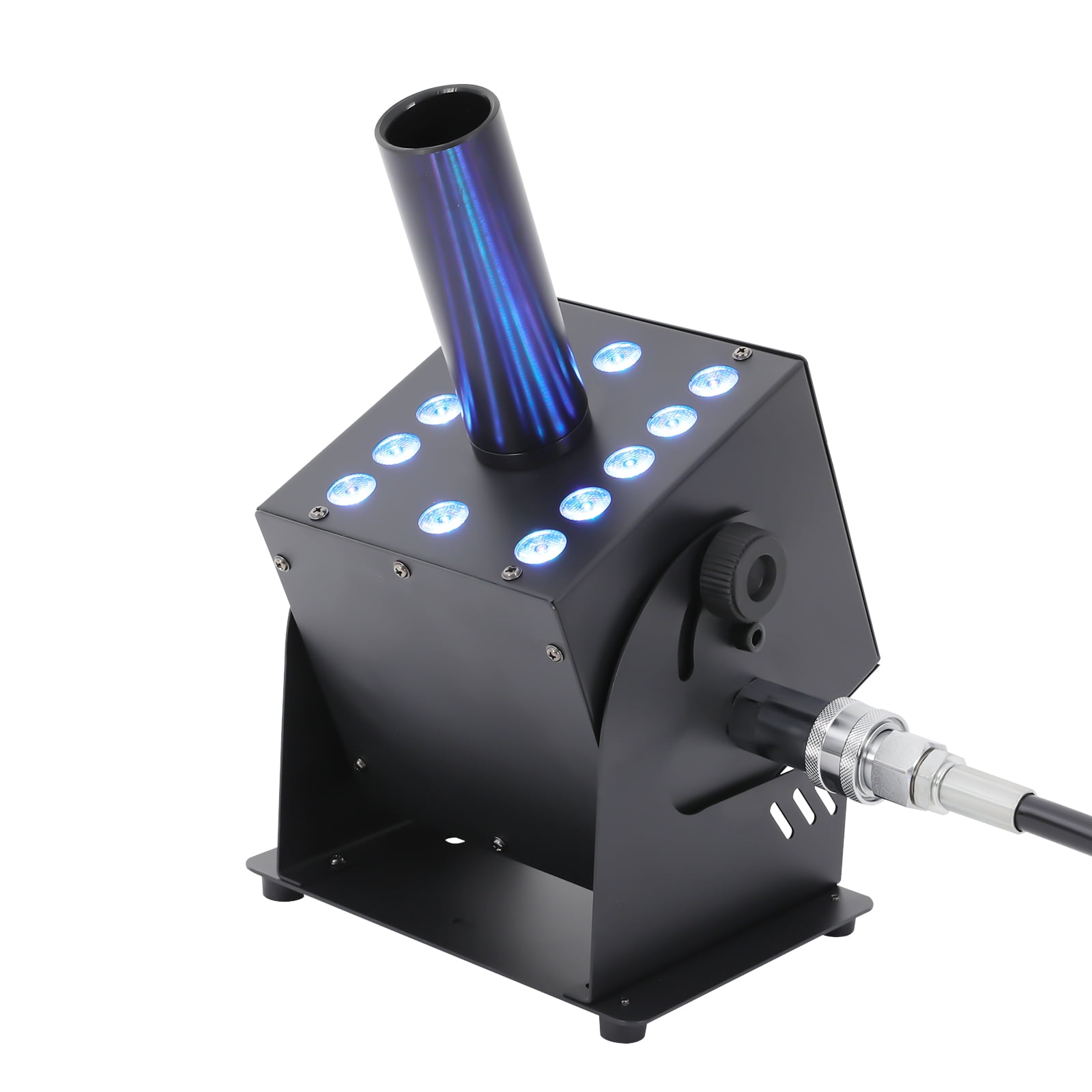 Professional DMX LED CO2 Jet Machine 250W Smoke Effect with 7-Color Light 12x3W LEDs for Stage, Bar