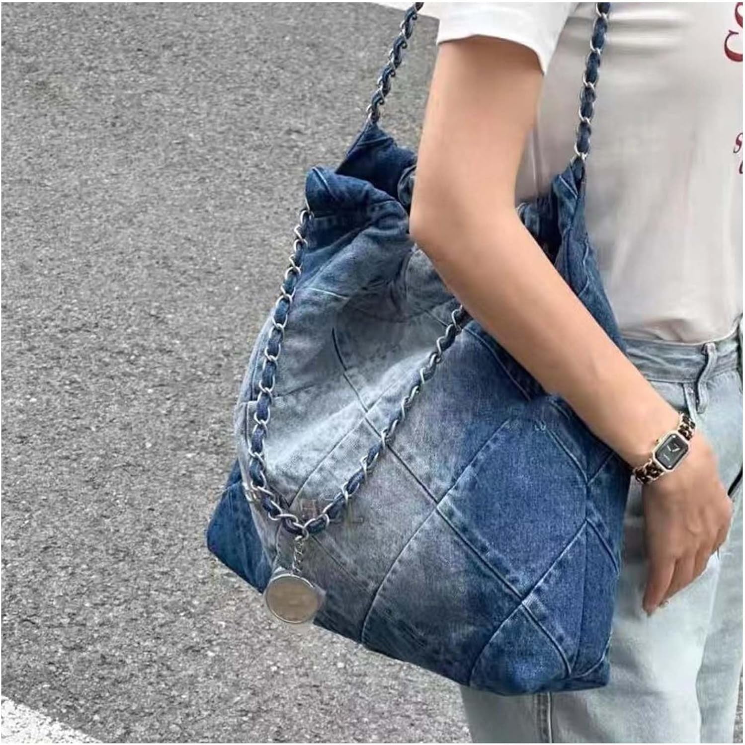 HLSOHJP Fashion Ladies Denim Crossbody Bag Cowboy Crossbody Bags for Women Women Fashion Tote Bag Daily Commuter Shoulder Bags
