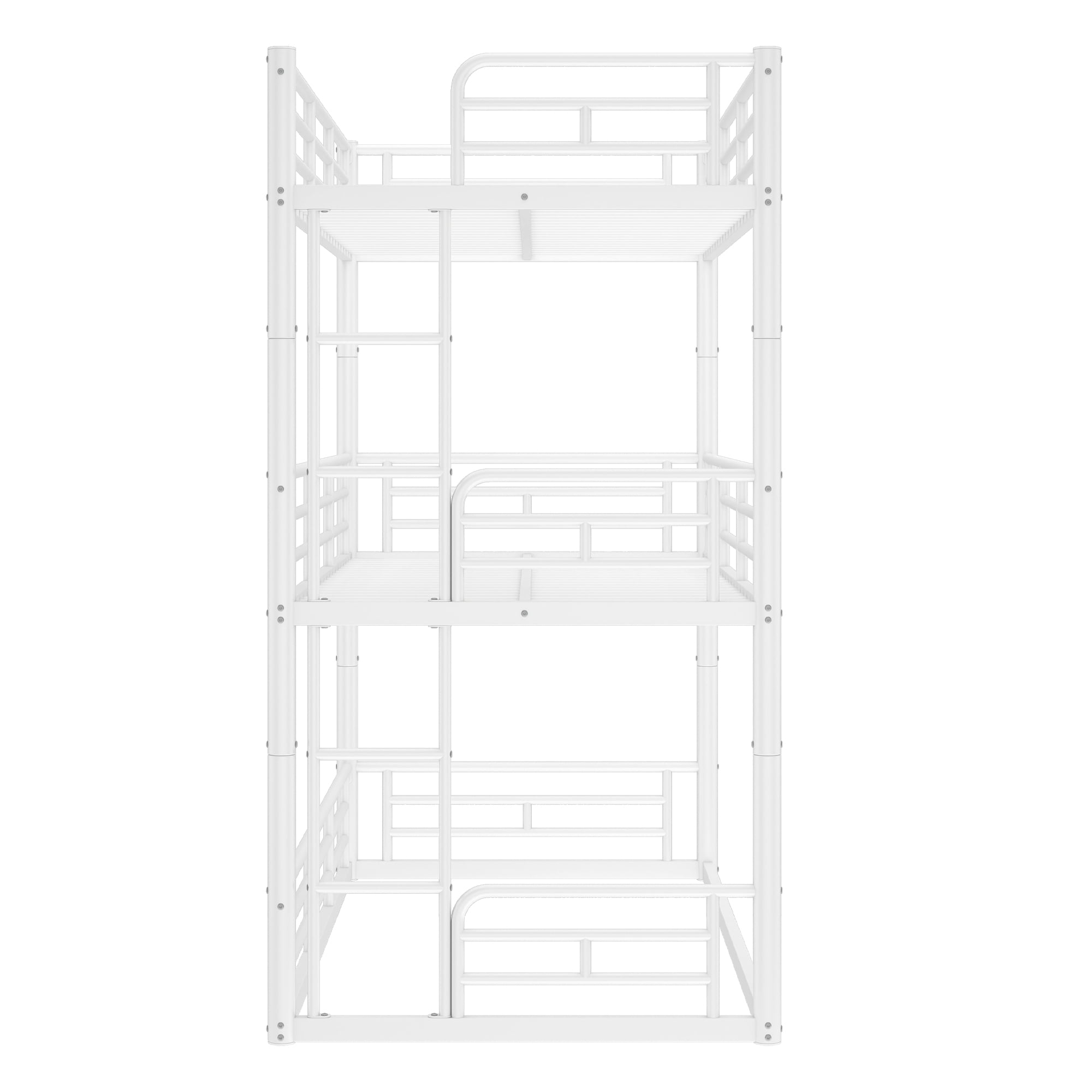 Euroco Metal Twin Bunk Bed,Triple Bed for Kids Room,3 Bed for Kids Teens Adults, Space-Saving, White