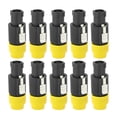 thumbnail image 1 of 10PCS C NL4FC Audio Speaker Connector Waterproof 4 Pin Speakon Plug Cable Connector(Yellow ), 1 of 8