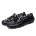 thumbnail image 3 of Winter Men's Casual Loafers Slip On Outdoor Fuzzy Furry Loafers Leather Warm Comfortable Shoes Male Driving Shoes Moccasins Classic Penny Loafer Flats Boat Shoes, 3 of 20