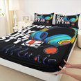 thumbnail image 3 of Feelyou Cartoon Headphones Bed Sheets, Pop Music King Sheets, Modern Life Style Sheet Set, Breathable Room Decor, 4pcs, 3 of 7