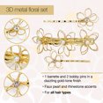 thumbnail image 5 of Scunci x Kelsey Anderson Crystal-Embellished Flower Bobby Pins & Barrette, Gold Tone, 3 Count, 5 of 8