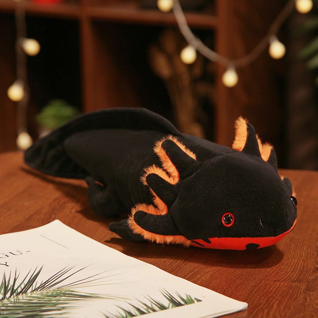 Peluche de tritón colorido kawaii de 23 a 80 cm, lindo axolotl, salamandra, peluche peludo, pez apacible, cojín de almohada largo, regalo para niños