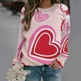 thumbnail image 2 of VALMASS Chandails en Molleton de la Saint-Valentin pour Femmes Graphique Manches Longues Col Rond Hauts Mode Décontractée Pull Ample Blouses (m, Rose-B), 2 of 4