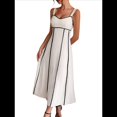 thumbnail image 2 of Vestido A Rayas para Mujer, con Tirantes Finos, y , Fluido Albaricoque M, 2 of 6