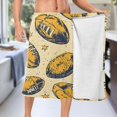 thumbnail image 5 of Mens Shower Wrap Adjustable Bath Wrap Towel Body Towels for Gym Shower Sauna Spa Yellow Rugby and Star 60x28, 5 of 7