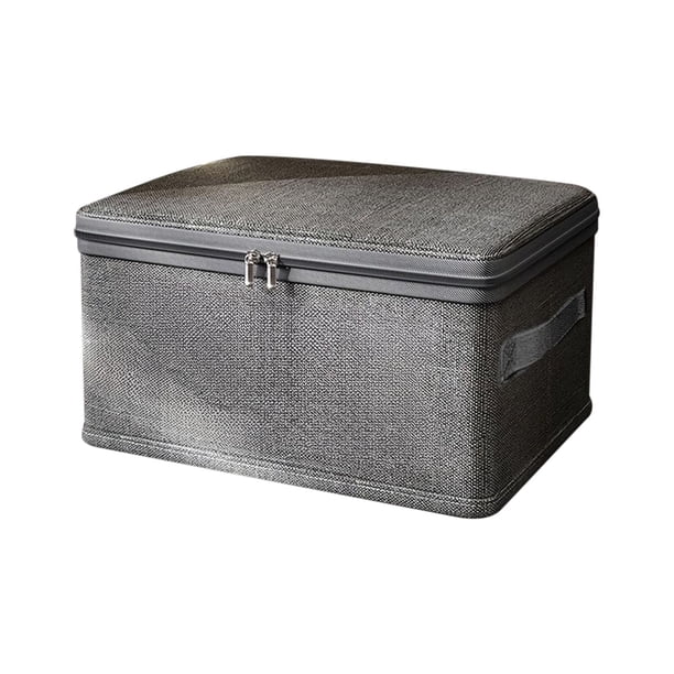 Cesta de almacenamiento Nayueo, organizador de armario, caja de tela con asa | Cesta de almacenamiento de gran capacidad, organizador de edredones, caja organizadora con tapa y cremallera, 1 caja de