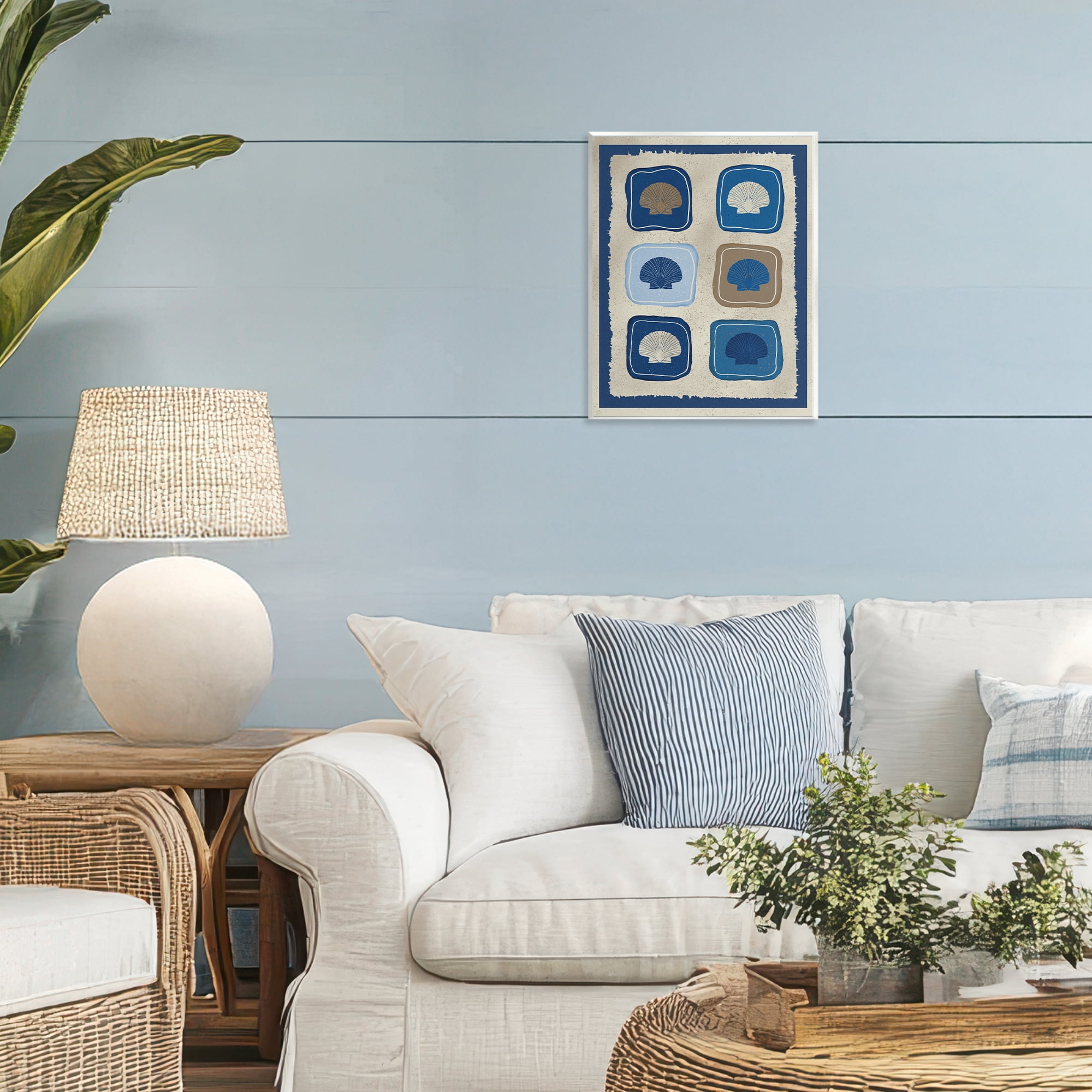 Stupell Industries Nautical Block Shells Wall Plaque Art, design by Julia Frost