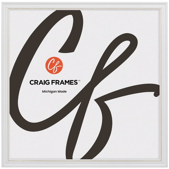 Craig Frames 314WG, Ornate White and Gold Picture Frame, 24 x 24 Inch