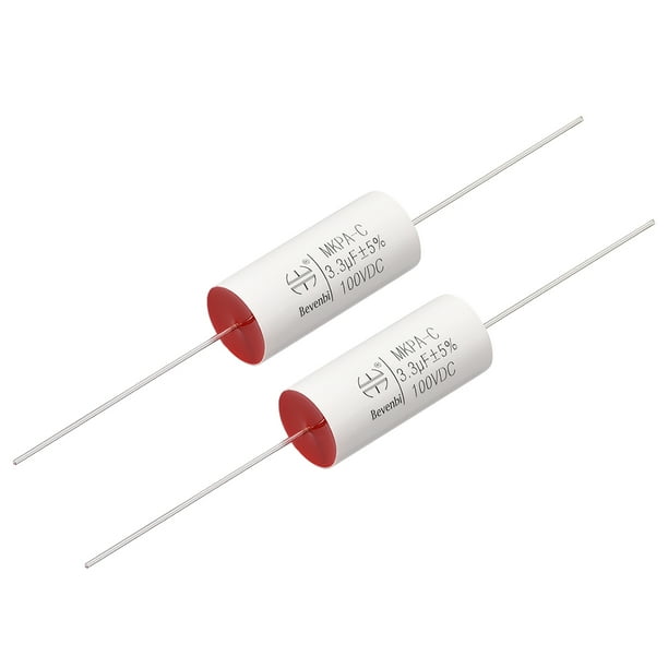 Film Capacitor 100V DC 3.3uF MKPAC Round Axial Polypropylene