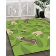 thumbnail image 3 of Ahgly Tapis Rond Lavable en Machine Intérieur Transitionnel Vert Pistache, 4 Pieds Rond, 3 of 7