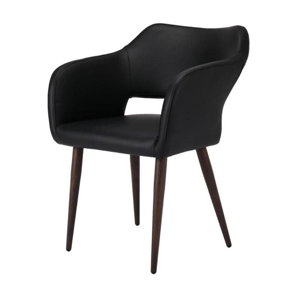 Lot de 2 chaises de conférence (PU) noires pour salle à manger