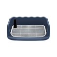 thumbnail image 1 of Inodoro para perros, bandeja de tocador para interiores para perros con soporte para pared, soporte para alfombrilla para orinar, inodoro de entrenami Azul, 1 of 8
