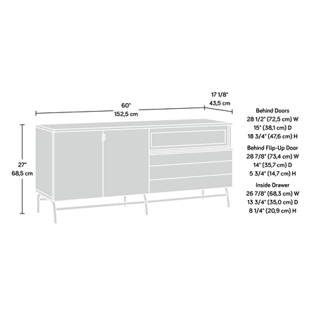 Sauder - Boulevard Café TV  Credenza - Black
