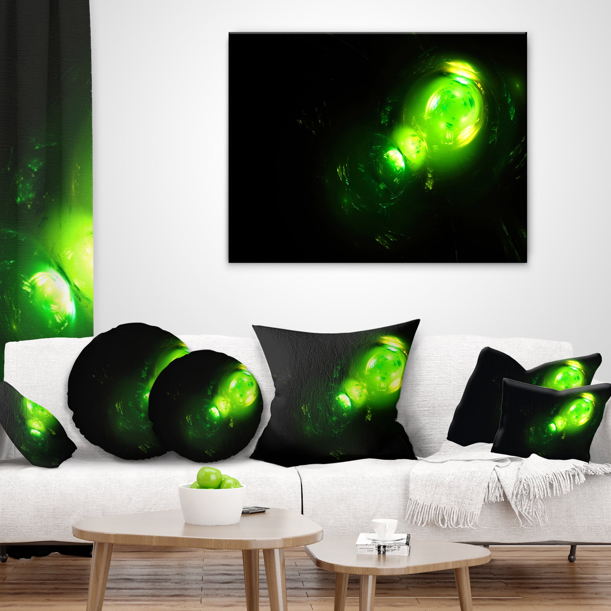 Designart Air Bubbles Under Water - Abstract Throw Pillow - 12x20