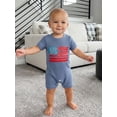 thumbnail image 6 of BemeyourBBs Newborn Baby Boy 4th of July Outfit Patriot Independent Day Clothes Summer Waffled Romper Short Sleeve  USA Flag Print One Piece Jumpsuit Playsuit, 6 of 9