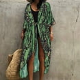 thumbnail image 2 of Fridja Womens Print Chiffon Beach Kimono Long Cardigan Blouse Shawl Loose Tops Cover Up, 2 of 9