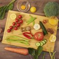 thumbnail image 4 of Ngardk Cutting Board Set of 3,  1.5cm Thickness Bamboo Chopping Board, Wooden Serving Tray with Holder and Juice Groove, 4 of 7