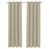 Jordan Manufacturing 54" x 84" Natural Solid Grommet Semi-sheer Outdoor Curtain Panel
