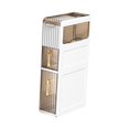 thumbnail image 3 of Armario de almacenamiento para suelo de baño, organizador multifuncional estrecho con cajones, soporte de papel higiénico para lavandería, apartamento 3 niveles, 3 of 9