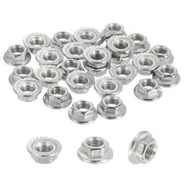 30 Pcs M5x0.8mm Serrated Flange Hex Lock Nuts, 304 Stainless Steel Metric Nut