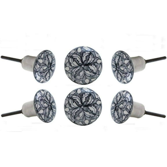 Set of Six Ceramic Sarna cabinet Knobs